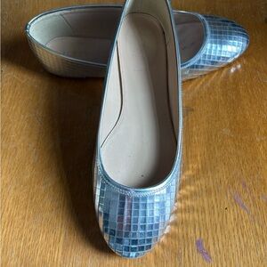 J. Crew Silver Ballet Flats